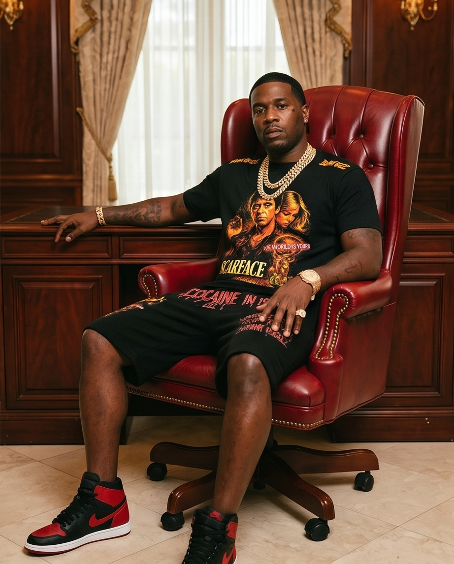 Scarface Urban Shirt & Short Set — Size M