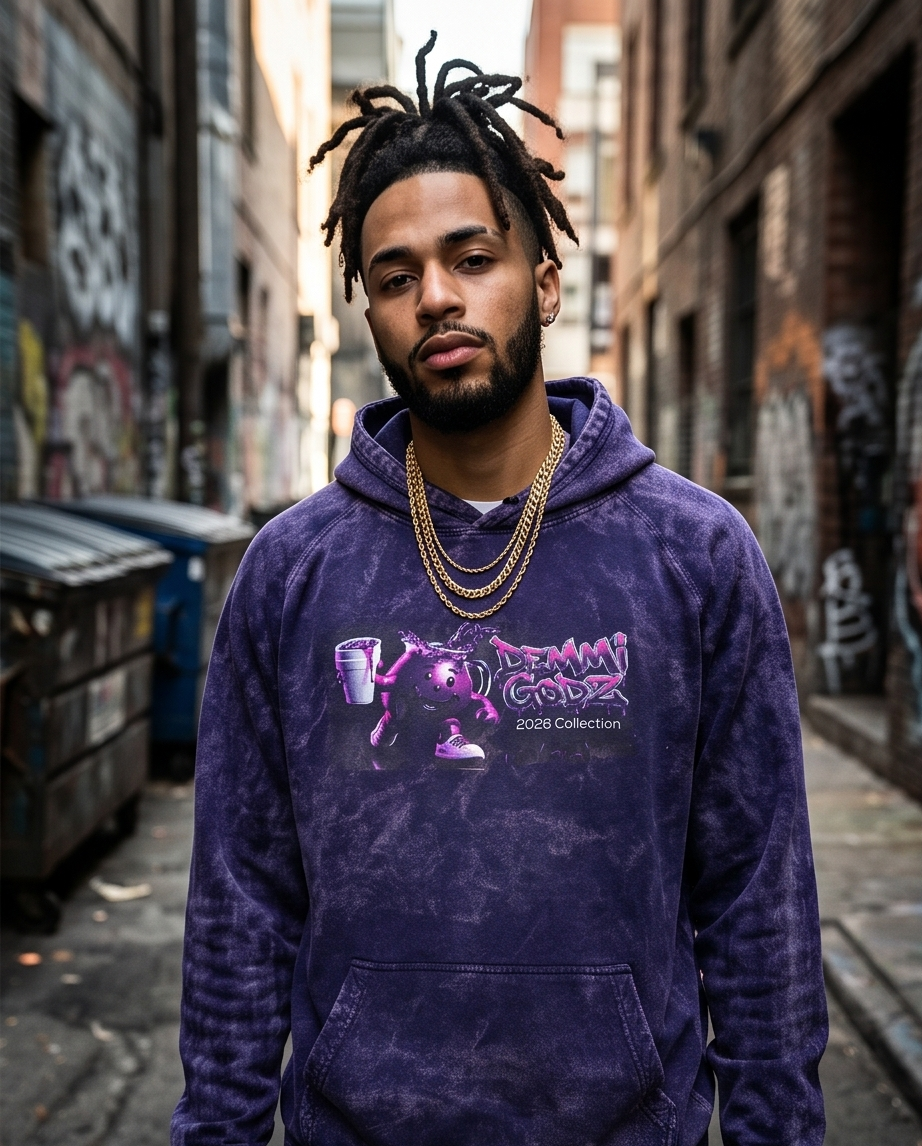 Urban Vintage Wash Oversized Purple Hoodie — 2XL (One of a Kind)