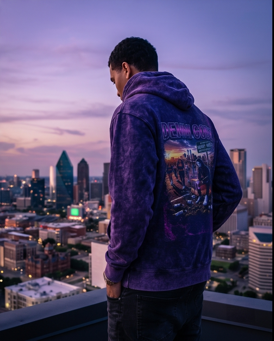 Urban Vintage Wash Oversized Purple Hoodie — 2XL (One of a Kind)