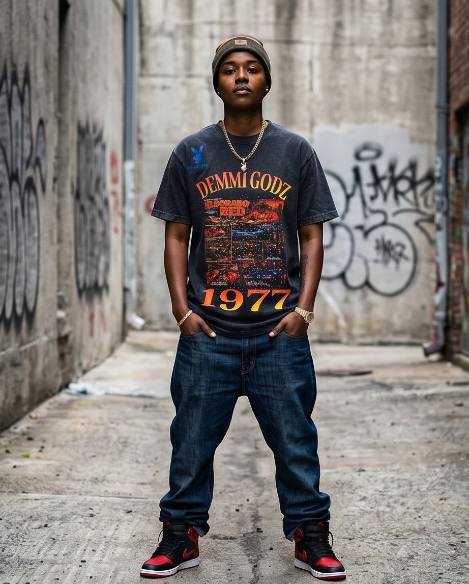 Eldorado Red Story — Vintage Heavyweight Streetwear Tee (XL) — One‑of‑a‑Kind