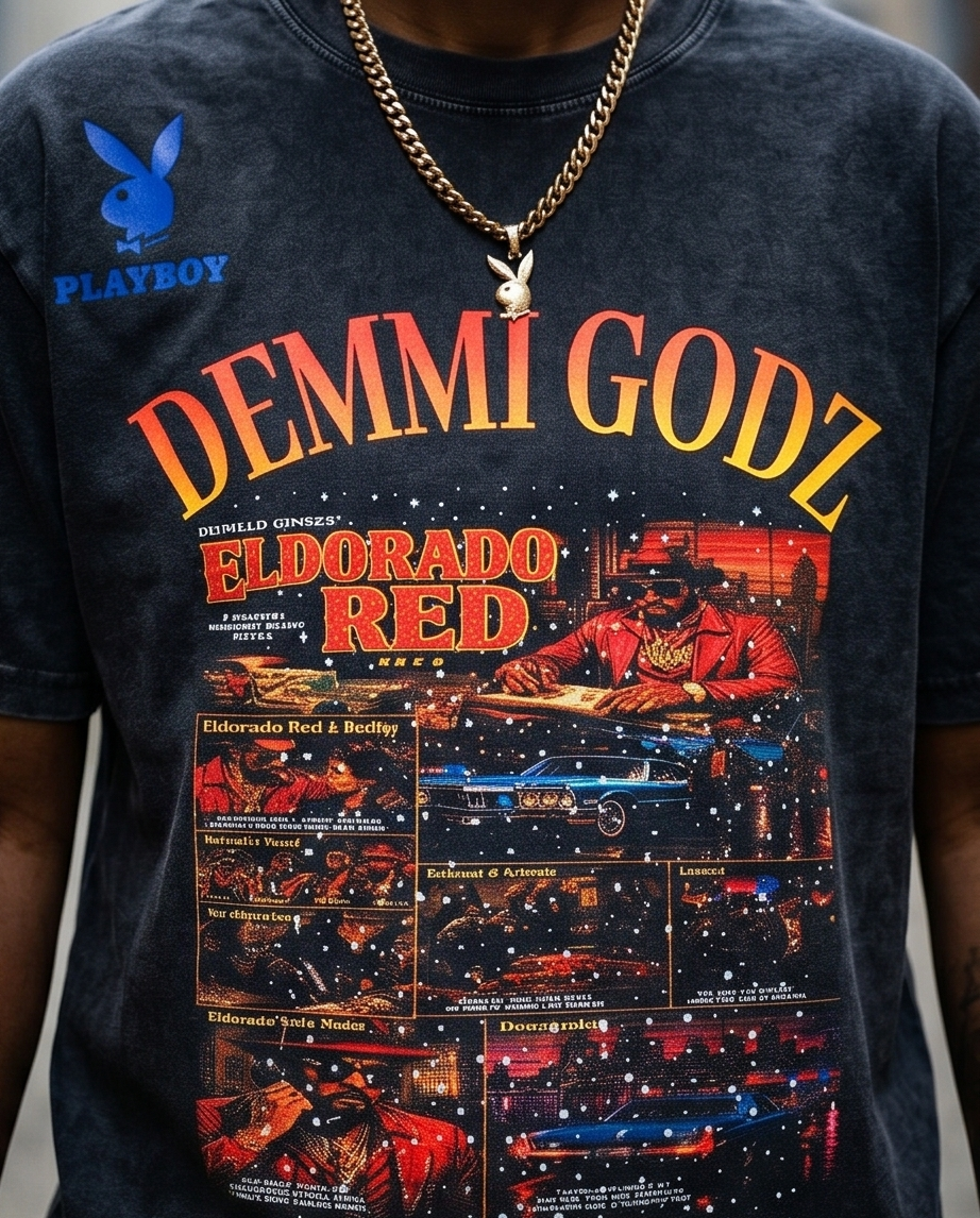 Eldorado Red Story — Vintage Heavyweight Streetwear Tee (XL) — One‑of‑a‑Kind