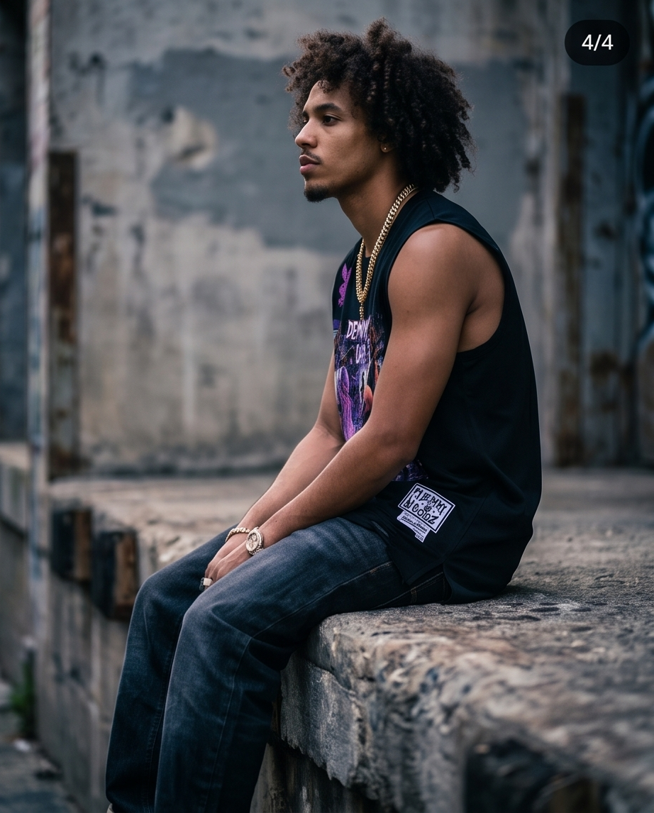 Black Vintage Washed Oversized Tank Top — XLarge  —  "The Hustlers Drop 2"