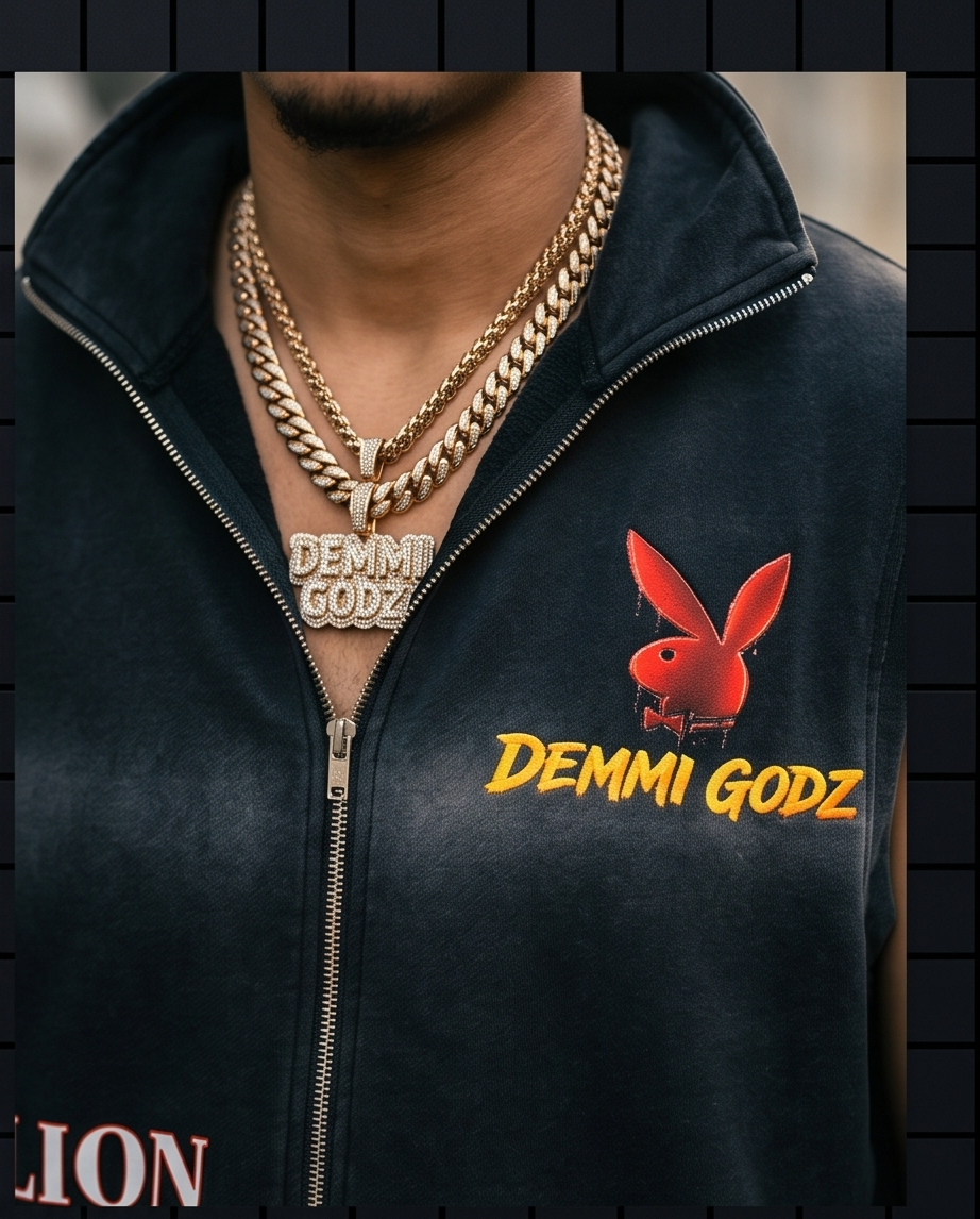 "Million Dollar Game" — Black Vintage-Washed Zip-Up Hooded Tank Top (XL) — Oversized