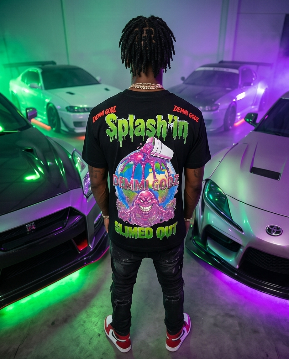 Neon Alligator — One-of-a-Kind XLarge Streetwear Tee | Heavy Cotton • Black • True-to-Size