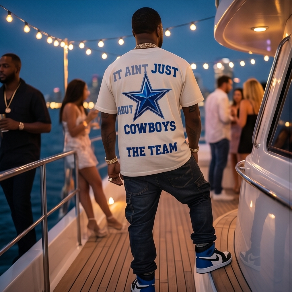 "Cowboys Army" — White Heavyweight Streetwear T‑Shirt (Large) — One‑of‑a‑Kind