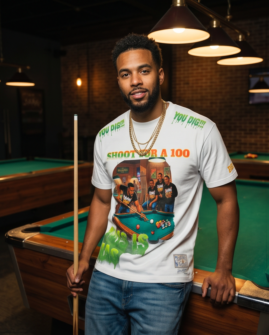 "Shoot For a 100" — White Heavyweight Streetwear T‑Shirt (XL) — One‑of‑a‑Kind