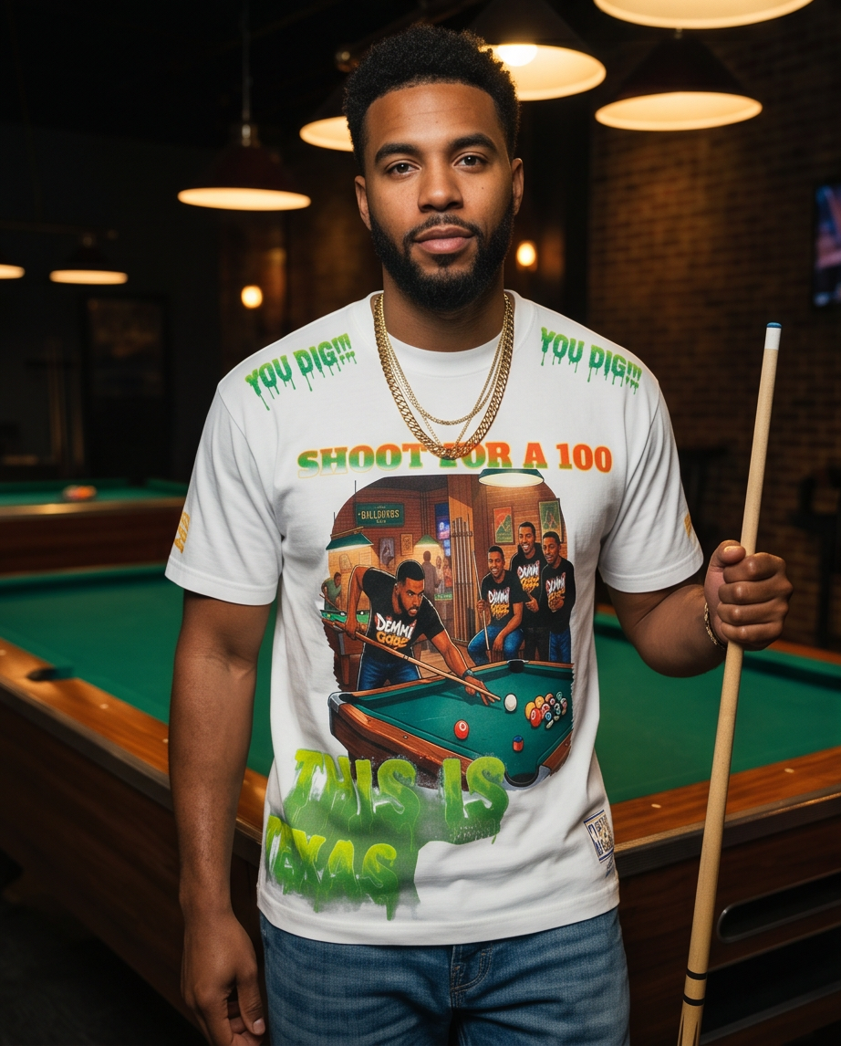 "Shoot For a 100" — White Heavyweight Streetwear T‑Shirt (XL) — One‑of‑a‑Kind