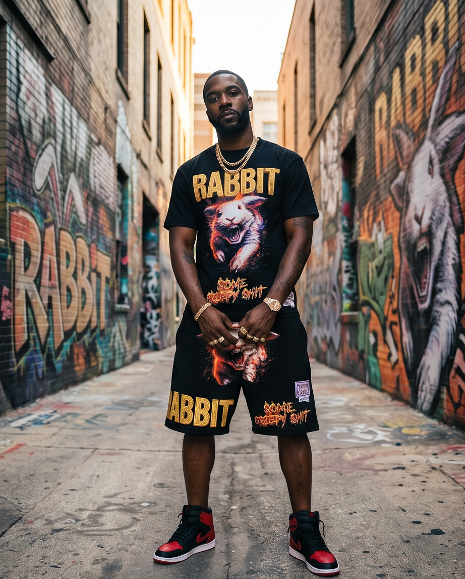 Cursed Rabbit — Urban Shirt & Short Set (Size S)