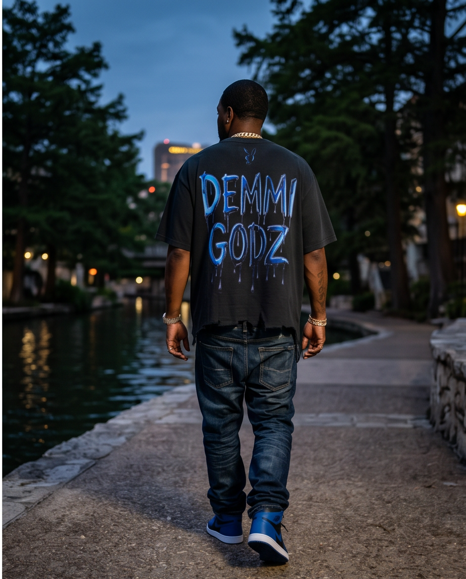 One‑of‑a‑kind Black Snow Washed “Mask Up” Streetwear graphic — Oversized Medium