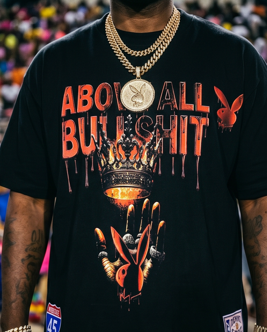 "Above All Bullsh*t" — Black Heavyweight Streetwear Tee (2XL) — One-of-a-Kind