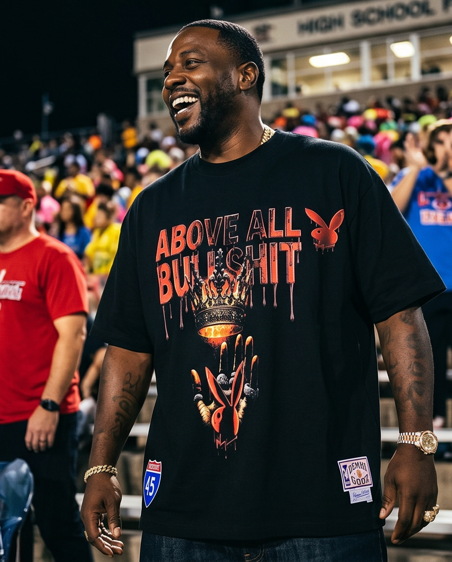 "Above All Bullsh*t" — Black Heavyweight Streetwear Tee (2XL) — One-of-a-Kind