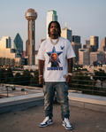 "Chucky The Cowboy" — White Heavyweight 7oz Streetwear T‑Shirt (XL) — One‑of‑a‑Kind Urban Tee