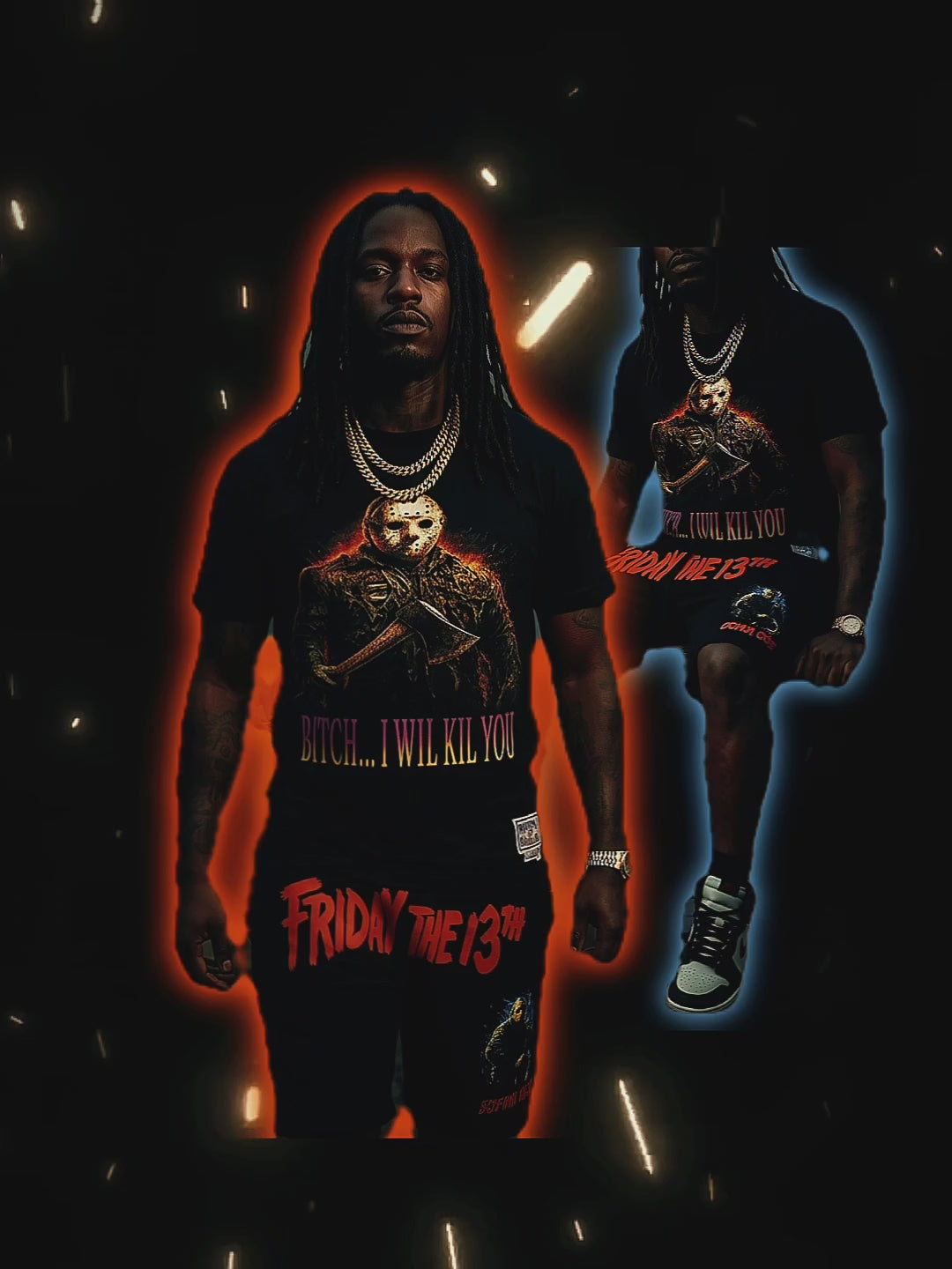 Jason Friday the 13th — Urban Shirt & Short Set (XLarge)